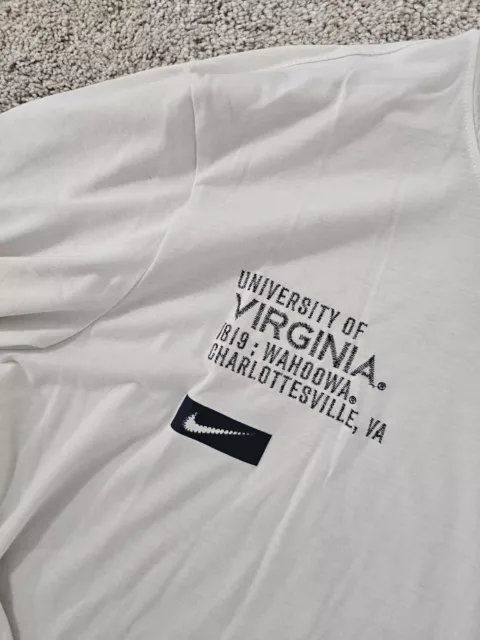 Nike University Of Virginia Dri-Fit Mens Large Long Sleeve Hooded T-Shirt White 2