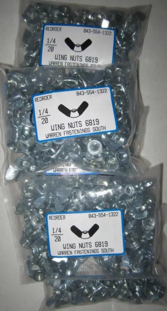 500 Forged Wing Nuts 1/4-20 Zinc Plated