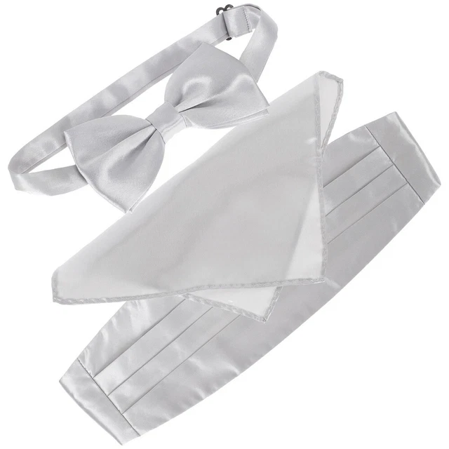 Abito accessori uomo cravatte set foulard argento sposo