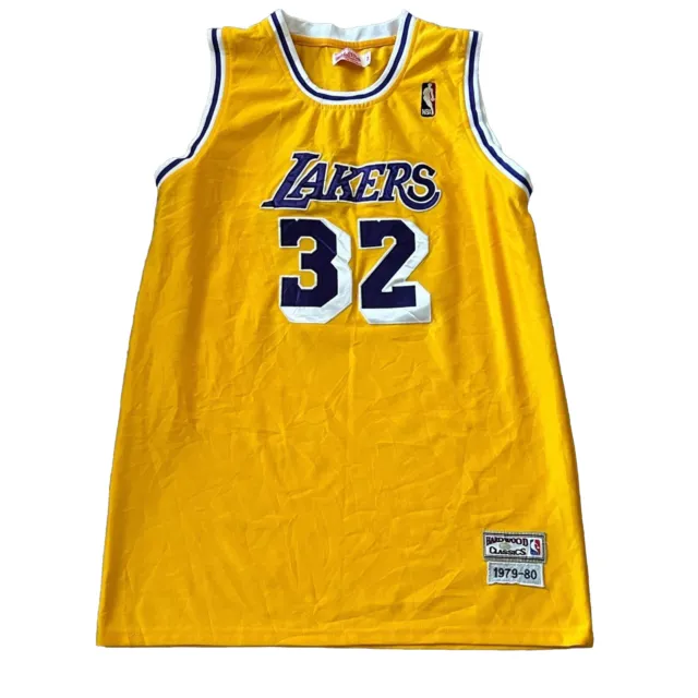 LA LAKERS Mitchell & Ness Mens Size 54 Jersey # 32 Shirt Yellow Magic Johnson