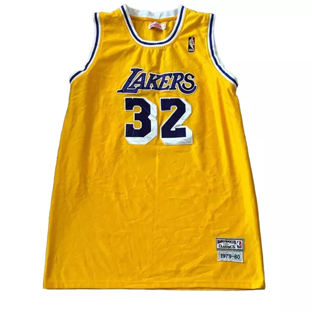 LA LAKERS Mitchell & Ness Mens Size 54 Jersey # 32 Shirt Yellow Magic Johnson