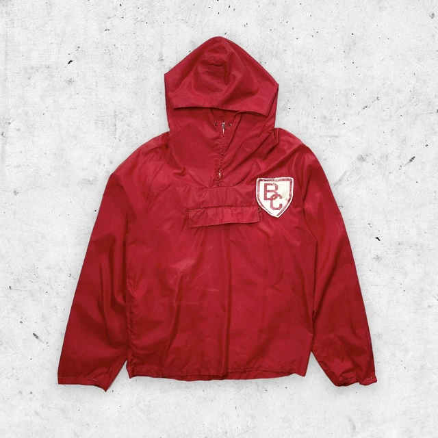 Vtg 50s Packable Anorak Windbreaker Jacket, BC Crest, Lance Chain Zipper, Camp M
