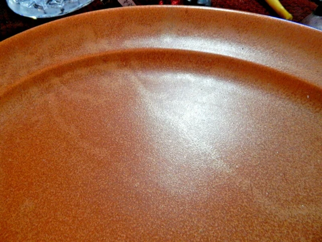 Wells Art Glaze Rust Mottled Homer Laughlin EXtra large Serving Platter 15.75" 2