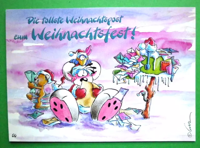 Diddl Weihnachts-Postkarte - Girlande - ##  Nr. 56b  ## - Top-Zustand