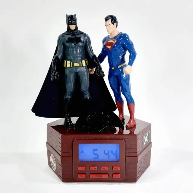 DC Comics Batman & Superman Radio Alarm Clock with Aux Jack For Music - Working