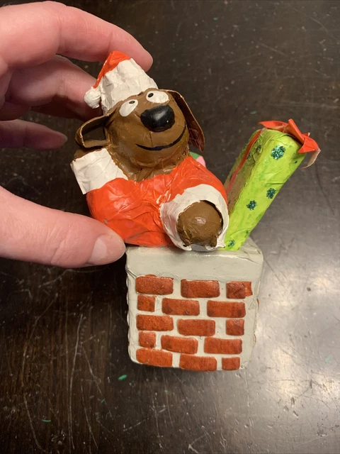 Vintage Rare Rowlf Paper Mache Christmas Ornament The Muppets 1978 Jim Henson