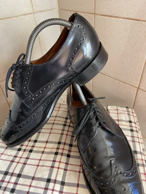 LOAKE MENS BLACK Lace Up Brogue Leather Shoes Size UK 7. Very Good ...