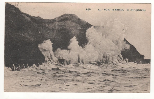 Cpa 14 - Port-En-Bessin: The Dismantled Sea (Calvados) - Written