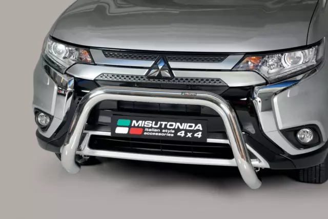 PARE BUFFLE pour MITSUBISHI OUTLANDER 2015-2021 HOMOLOGUE INOX DIAMETRE 76