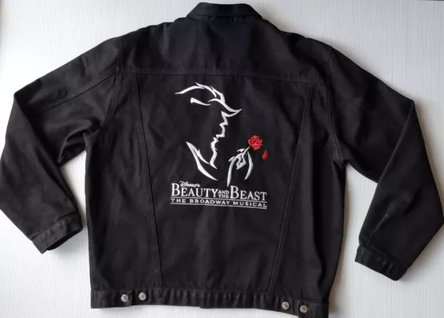 Offical Disney Beauty & The Beast The Musical Jacket Black Denim Size XL