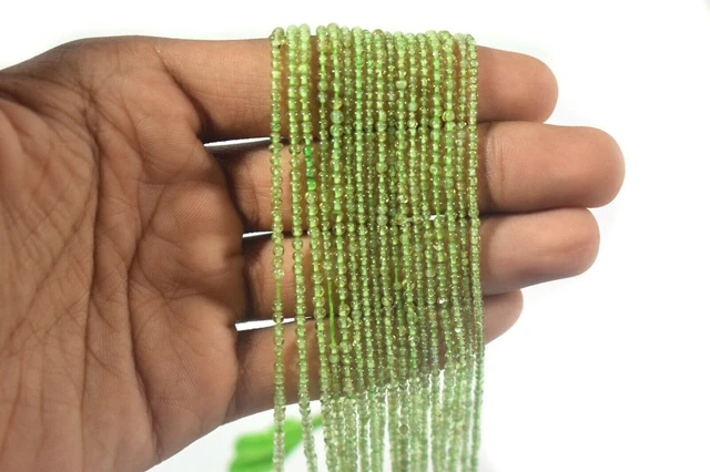 AAA Peridot 2mm 3mm Gemstone Round Smooth Loose Beads 12" Strand Jewelry making 2
