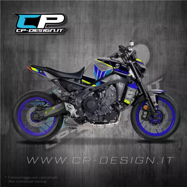 Kit Grafiche per Yamaha MT 09 2021 2022 FLUO Replica stickers decals  Race naked