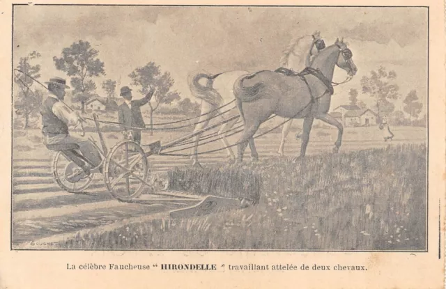 Carte Postale Ancienne Publicite La Celebre Faucheuse Hirondelle Amouroux