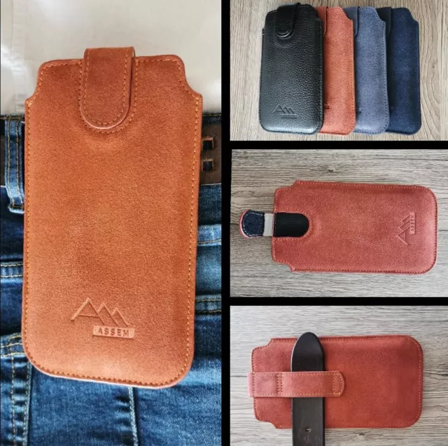 ASSEM genuine leather beltclip case cover sleeve pouch Schutz Hülle Etui Tasche