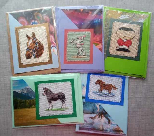Horse Completed Cross Stitch Cards