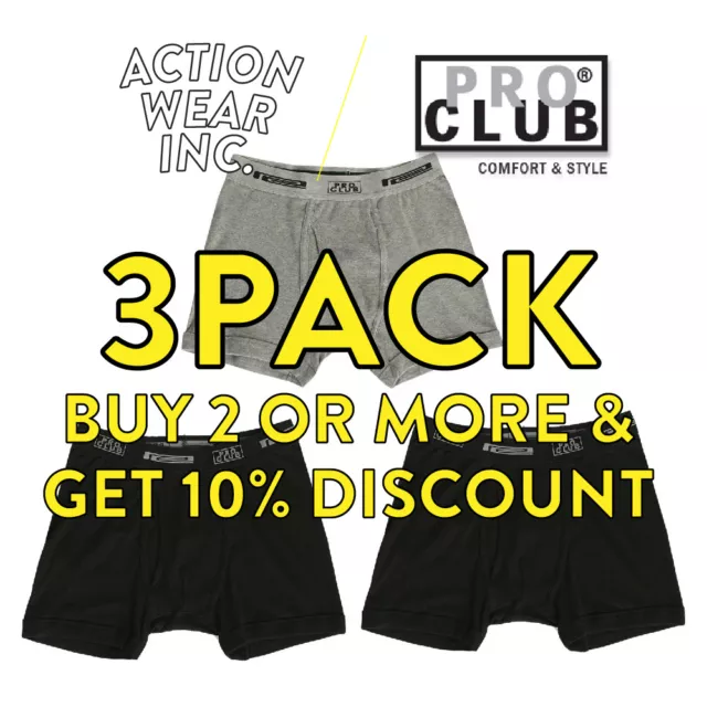 2 NEW PRO Club Boxer Trunks Men Multi-Color Underwear Shorts Pro