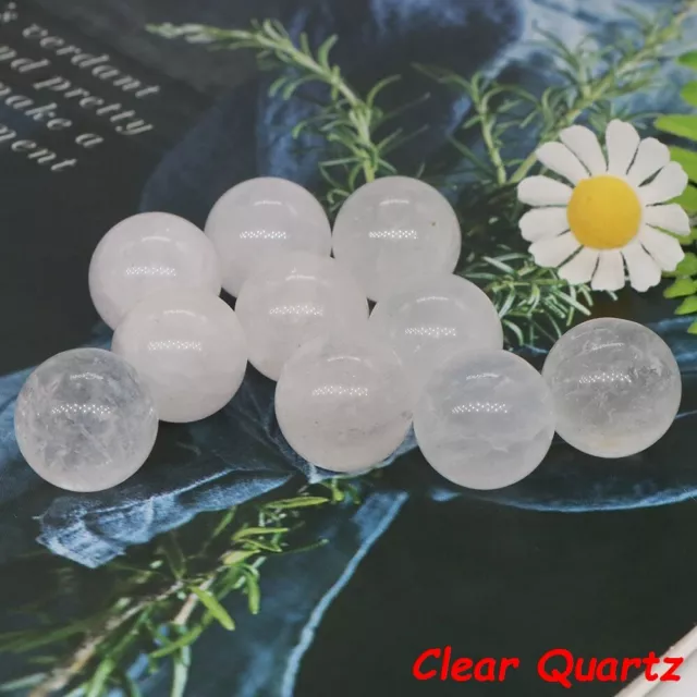 16mm Mini Sphere Natural Stones Rose Quartz Healing Crystal Ball Home Decor 5PCS