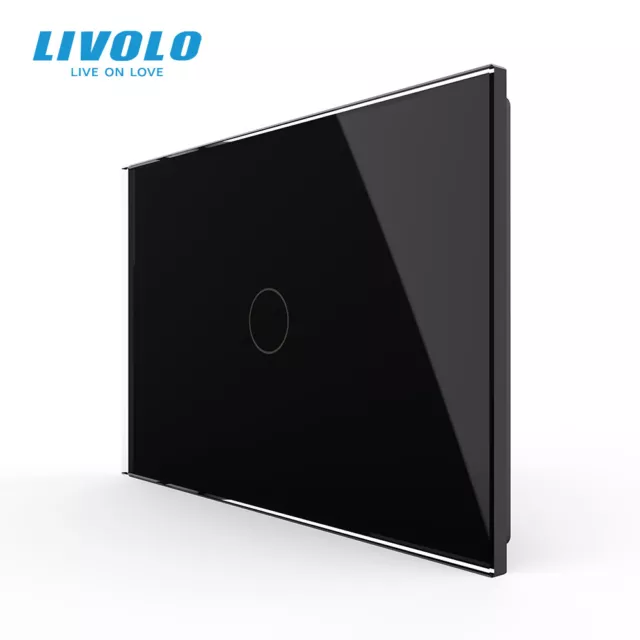 LIVOLO AU Standard Wall Light Switch 1 Gang 2 Way Black Touch Sensor Glass Panel