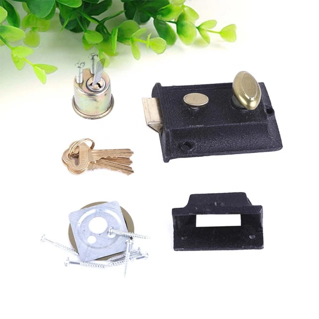 Vintage Spring Outer Door Lock Cast Iron Lock Durable Anti- Lock for Home