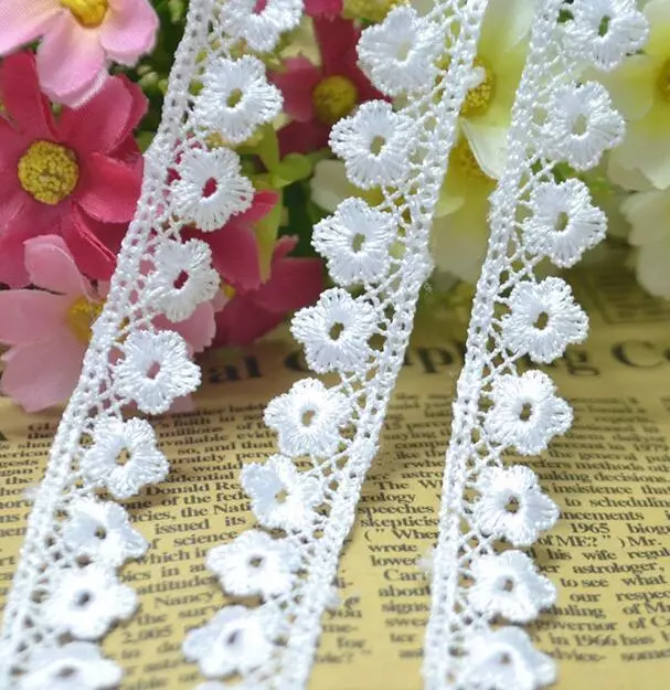 White Cotton Crochet Lace Edge Trim Ribbon Wedding Bridal  Sewing Crafts 1.5cm
