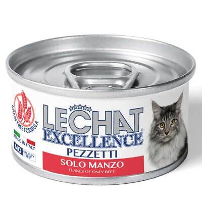 Monge Lechat Excellence - Cibo Umido Gatti - Pezzetti Manzo - 24 Lattine