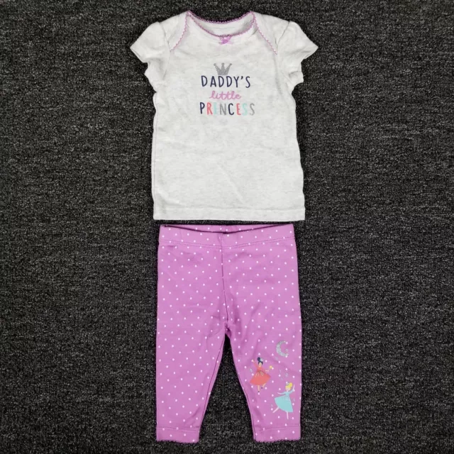 Baby Girls Outfit 3 Months Gray Carters Daddys Little Princess Top & Pink Pants