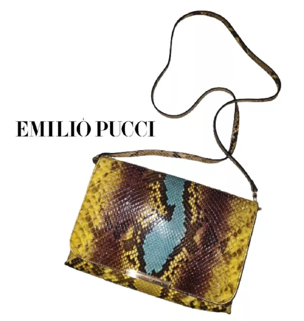 EMILIO PUCCI ~ New Real pure SNAKESKIN  crossbody / clutch Bag  ~  AUTHENTIC