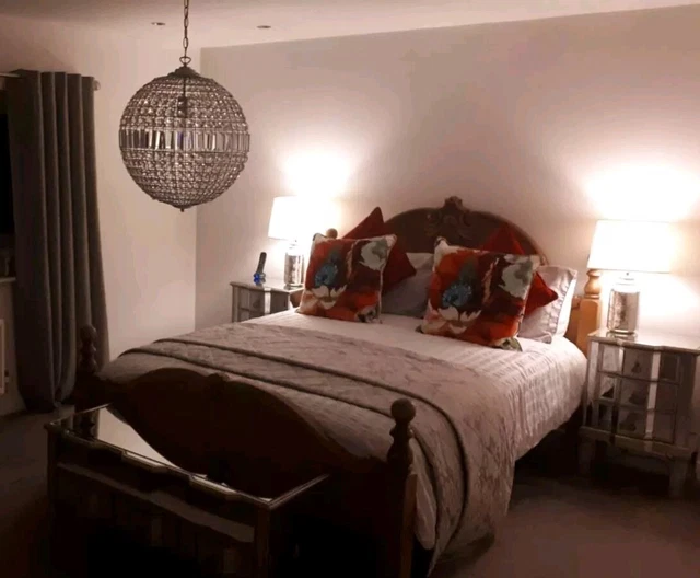 HAND CARVED SOLID Wood Bed Frame £75.00 PicClick UK