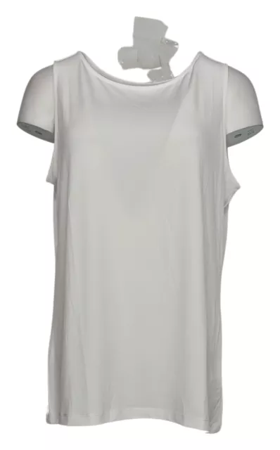 Susan Graver Women's Shaper Sz L Essentials Liquid Knit Tank Top White A350139