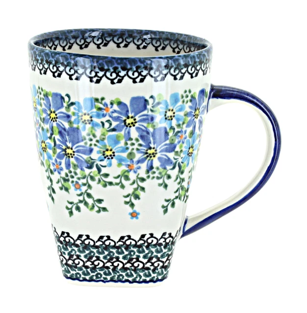 Blue Rose Polish Pottery Blue Aster Large Coffee Mug