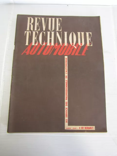 Revue Technique Automobile : Janvier 1949  4 Cv  Renault