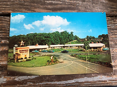 Vintage Postcard c1963 Roanoke Virginia Roanoker Motor Lodge Motel VA