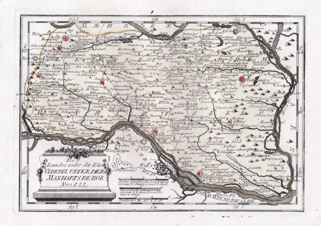 Weinviertel Wien Bisamberg Zistersdorf Sonnberg Österreich Karte map Reilly 1790