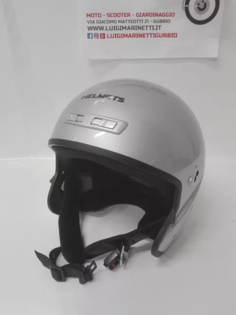 Casco jet d/jet aperto HELMET JFM VEMAR argento silver enduro quad BMW - XS 54