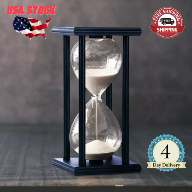 60 Minutes Hourglass Sand Timers,Large Sand Timer for Gift,Decorative Wooden San