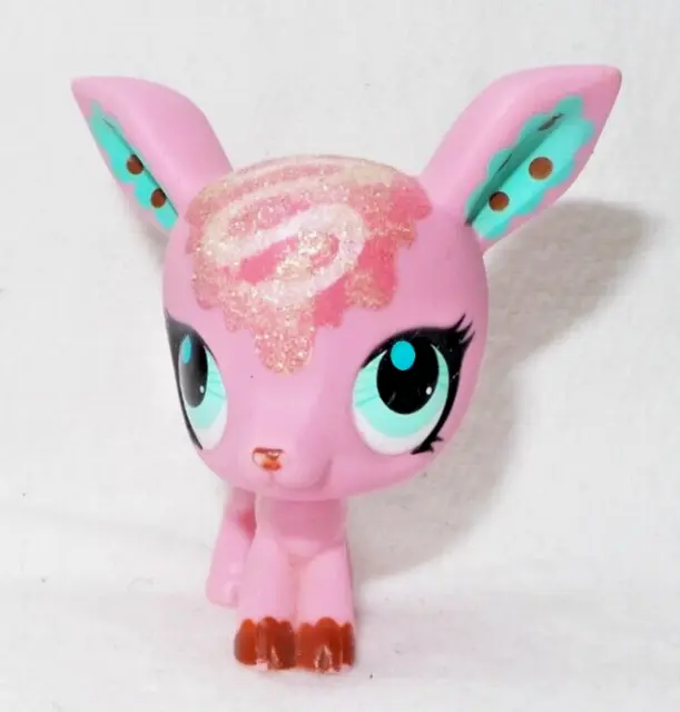Littlest Petshop Lps #3037 Hasbro Bambi Biche Faon Daim Deer Rose Glitter