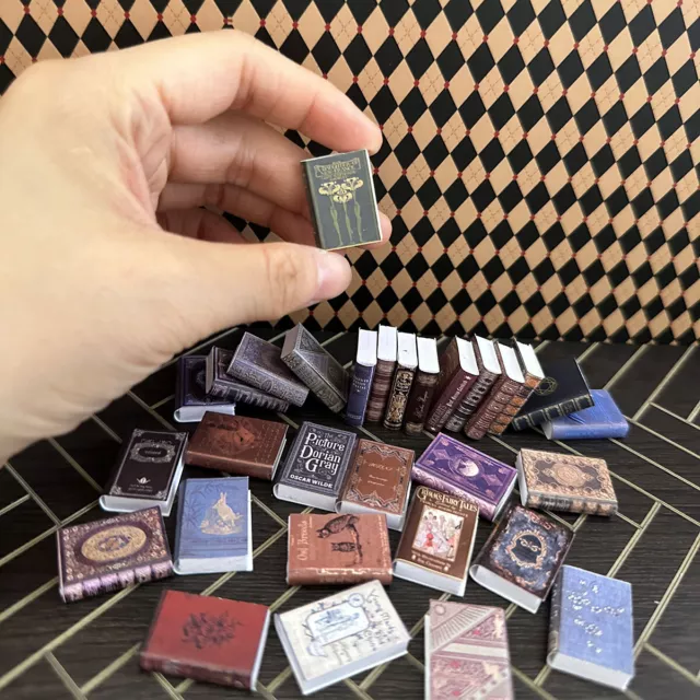 20/30Pcs Pocket Miniatures Lot Dollhouse 1:12 Scale Magic Books Fill Bookshelf