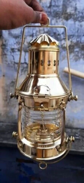 Vintage Messing Öllampe Schiff Laterne Maritim Antik Boot Nautische Lampe Dekor