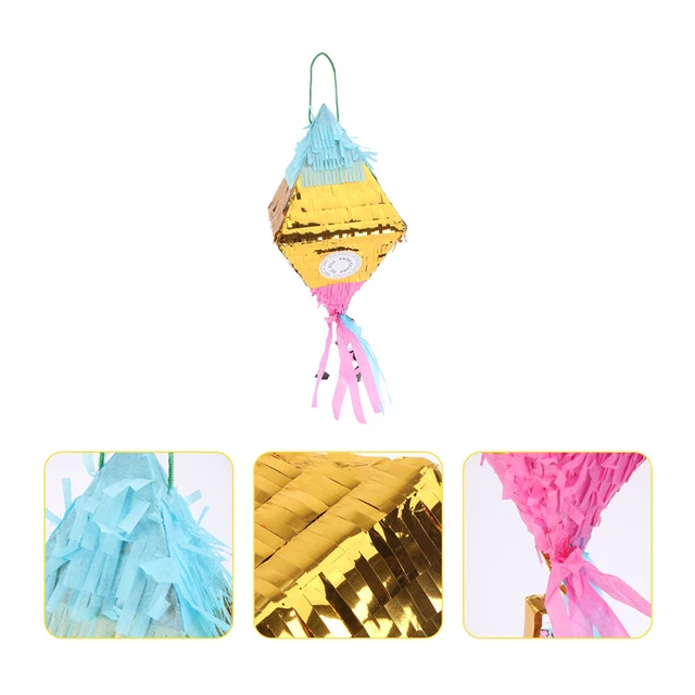 Diamante Pinata Set Giocattolo Esterno Decorazioni Caramelle Festa Carta Colorata