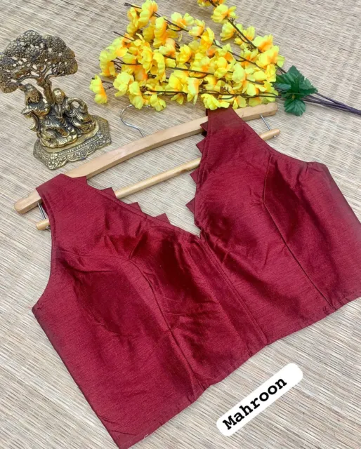 Pradeep Fashion Fantam Silk Blend Stitched Women's Saree Blouse Lehenga Crop Top