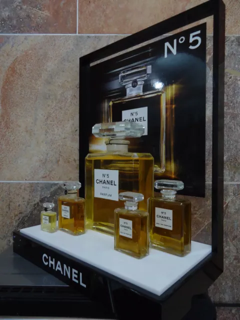 CHANEL No5 Vintage Huge Display Centerpiece & 5 Factice Parfum EDP 1980s Bottles