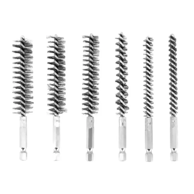 6 Pieces of Drilling Brushes, Twisted Wire Stainless Steel Cleaning Brushes9890