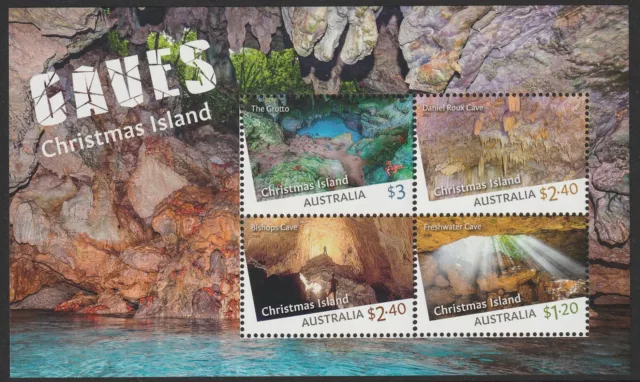 Christmas Island 2023 :  Caves, Minisheet. Mint Never Hinged.