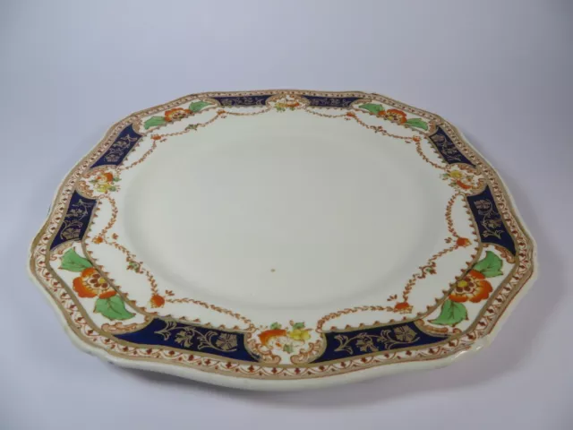 Alfred Meakin England Caledonia Decor Plate 22 x 22 cm Royal Blue and Flora 1933