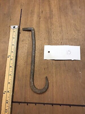 Antique Blacksmith 17th 18th Century Made Wrought Iron Meat Hook Coat Hook 2