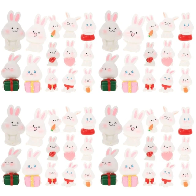 52 Pcs Micro Landscape Rabbit Miniature Garden Ornaments Dining Table