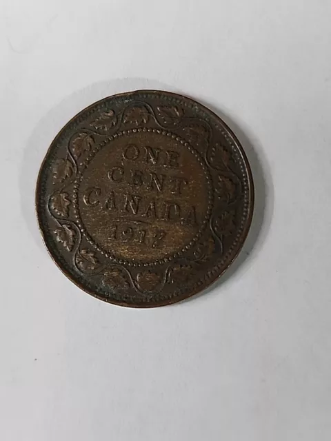 1917 Canada One 1 Cent George V Large Penny Coin