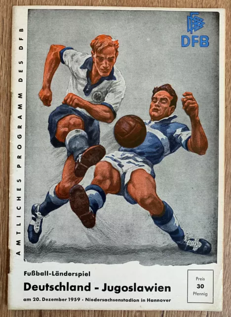 Deutschland vs. Jugoslawien Fußball Länderspiel 1959 Programme