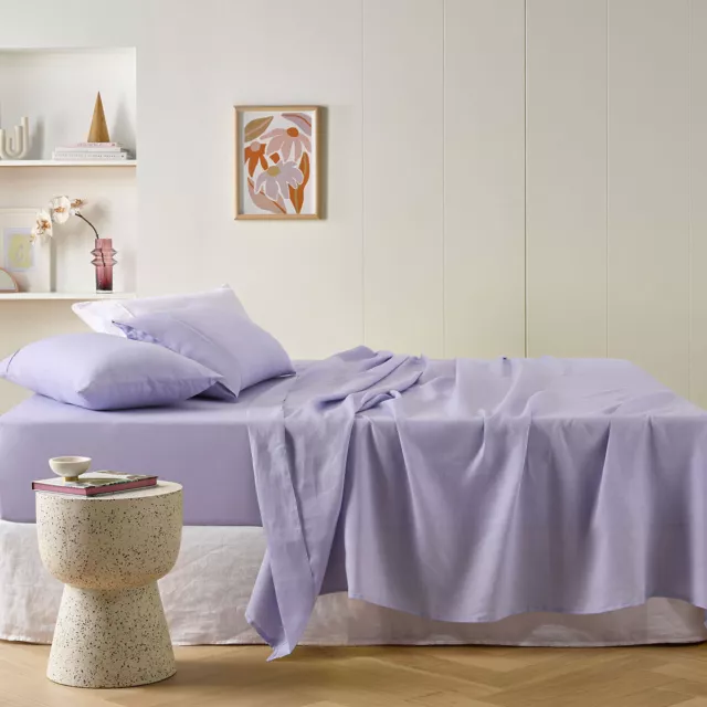 Lilac French Linen Sheet Set or Accessories by Vintage Design Homewares