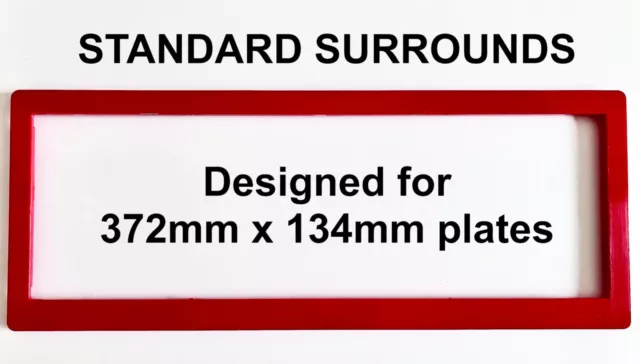 RED STANDARD Australian Number Plate Frames/Surrounds SECONDS - ONE PAIR